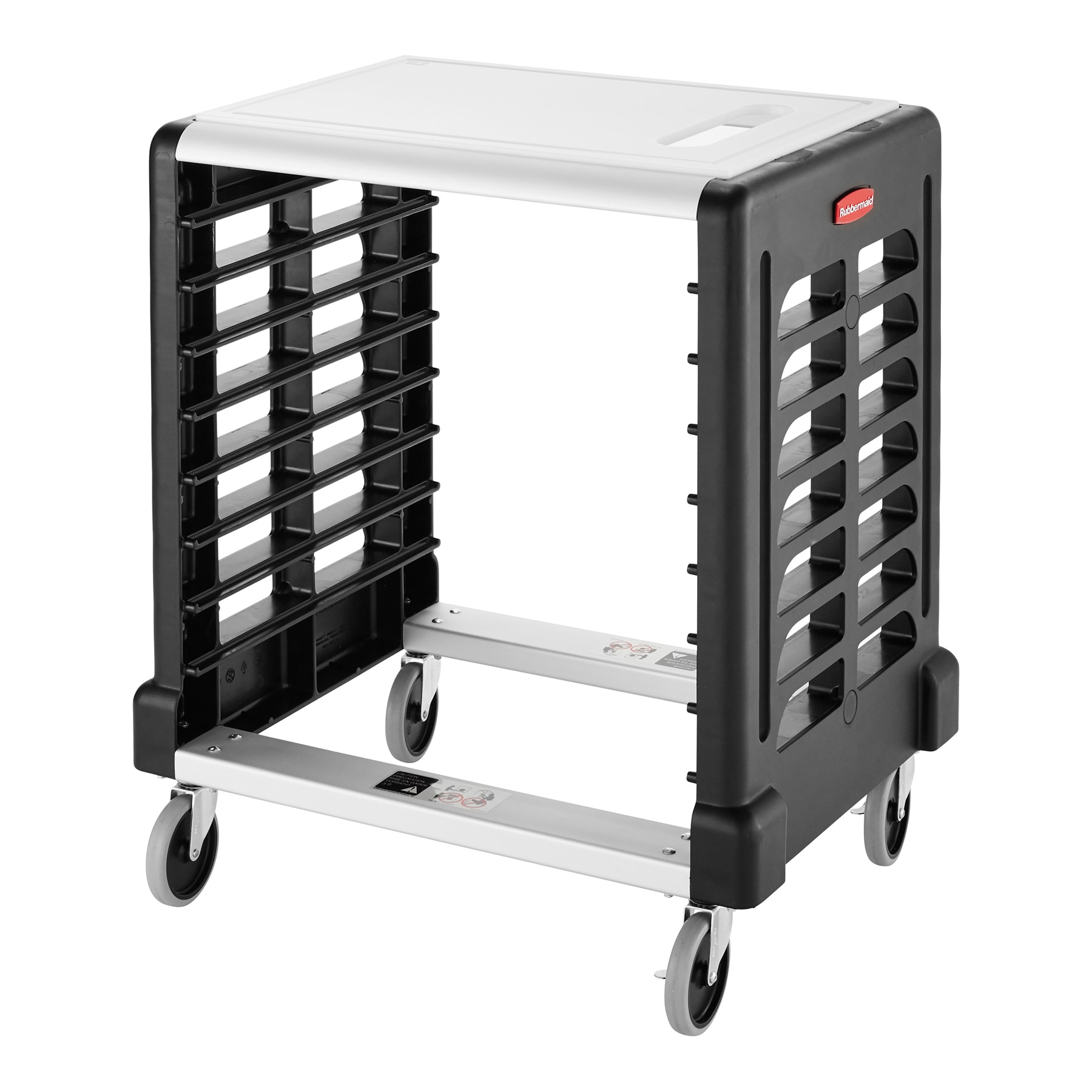 Rubbermaid® FG331600BLA Max System 8-Slot Side Load Prep Cart