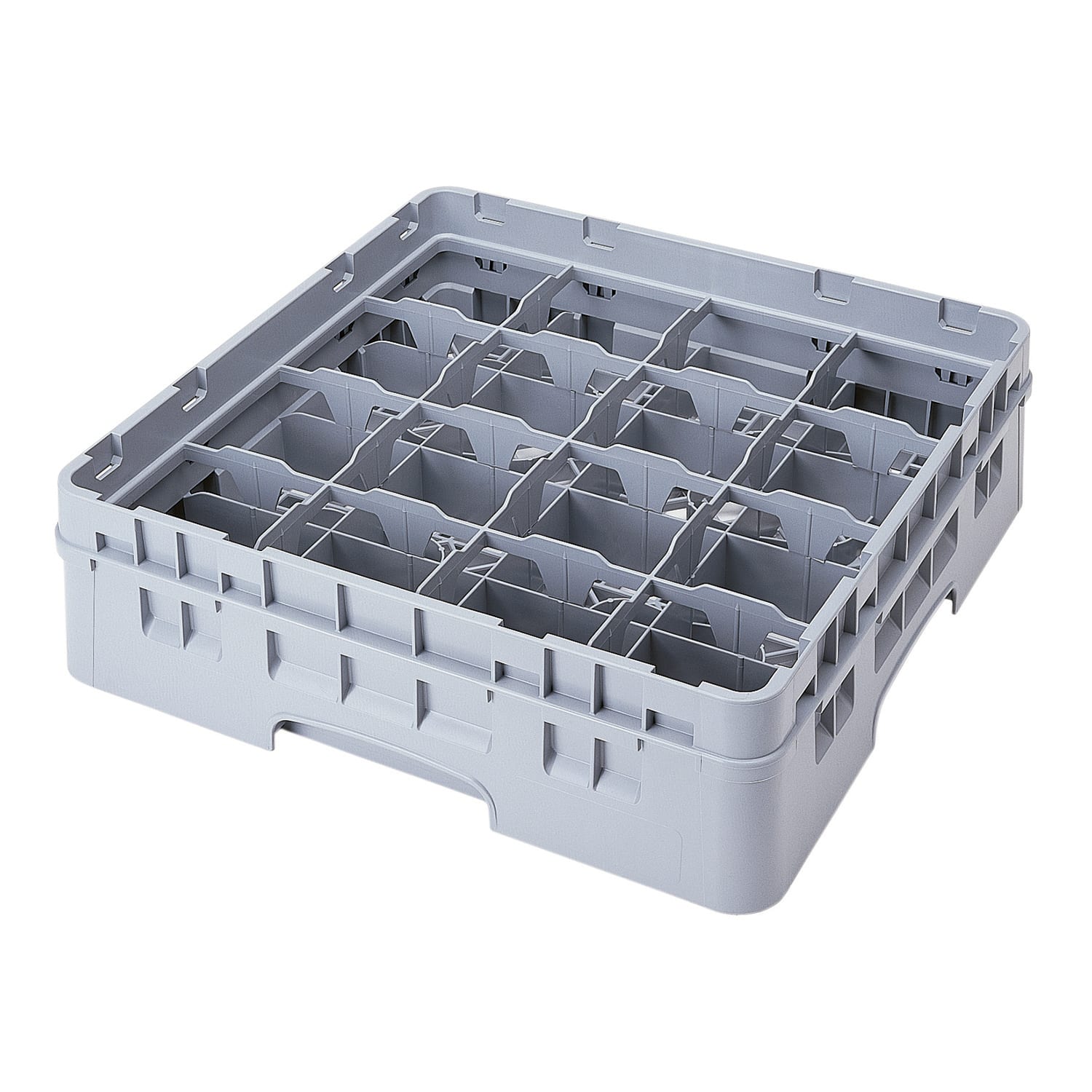 Cambro 16C414151 Camrack Soft Gray 16 Compartment Full Size Cup Rack