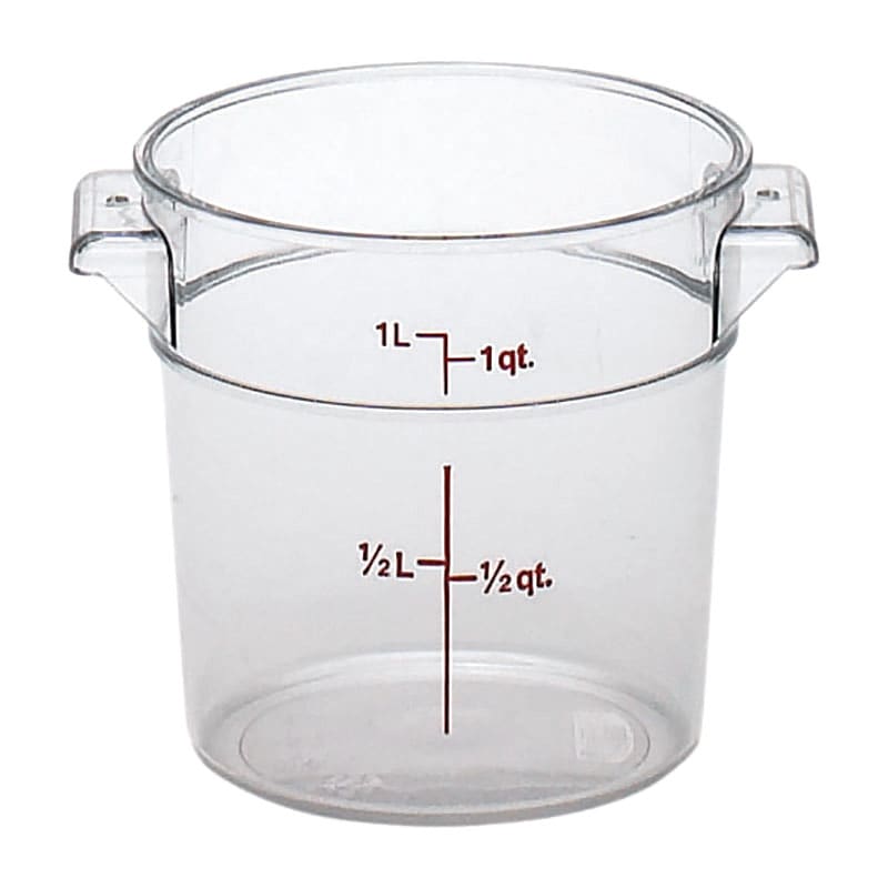 Cambro® RFSCW1135 Camwear® Clear Round 1 Qt Storage Container