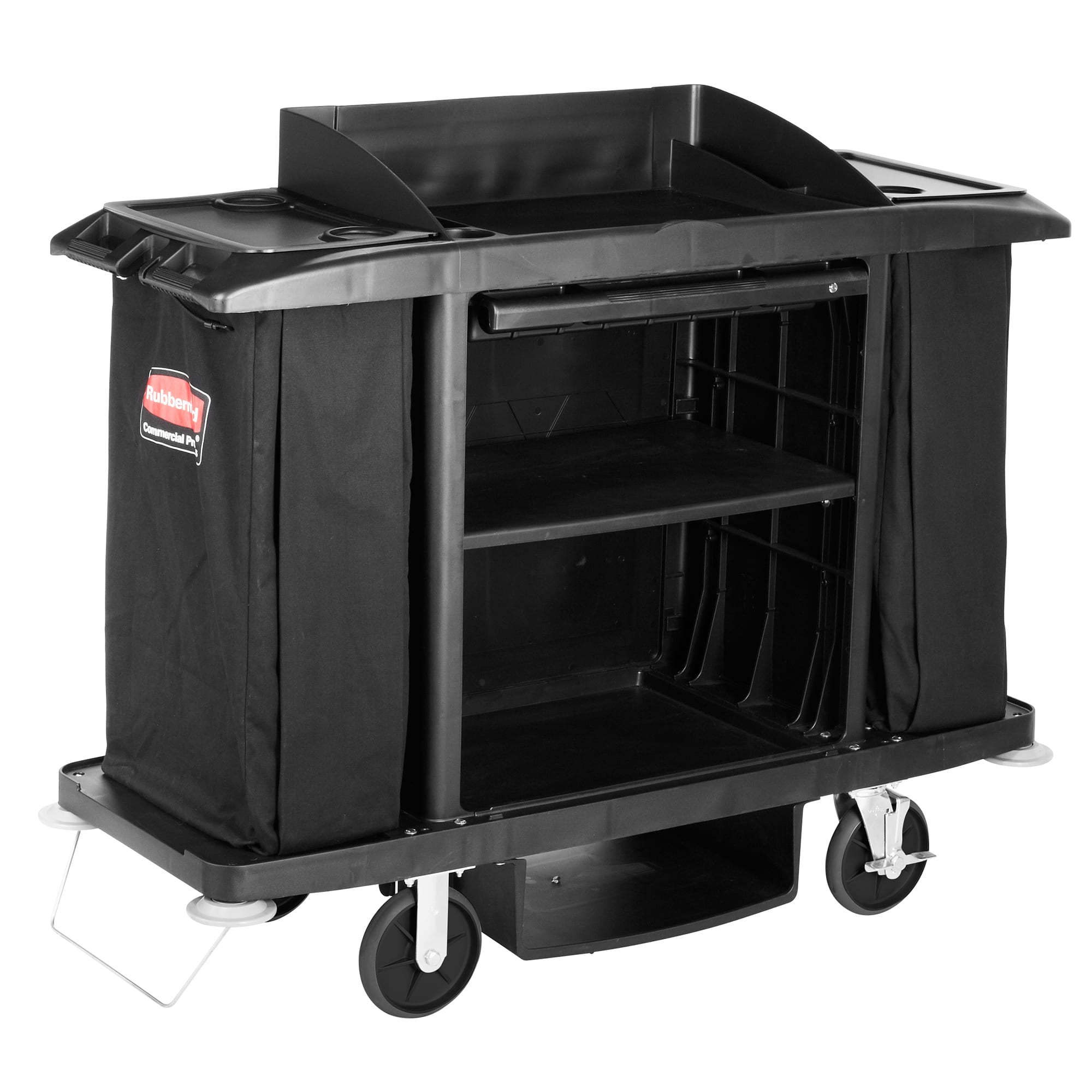 Rubbermaid® FG619000BLA Black Compact Housekeeping Cart