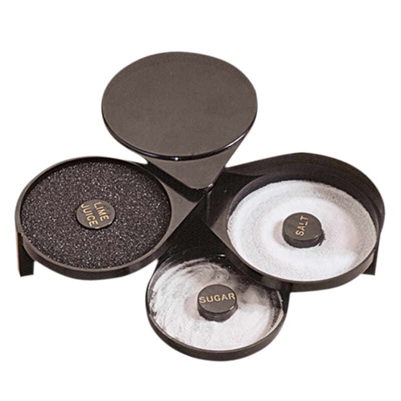 American Metalcraft MGR3 Black Plastic 3-Compartment Margarita Rimmer