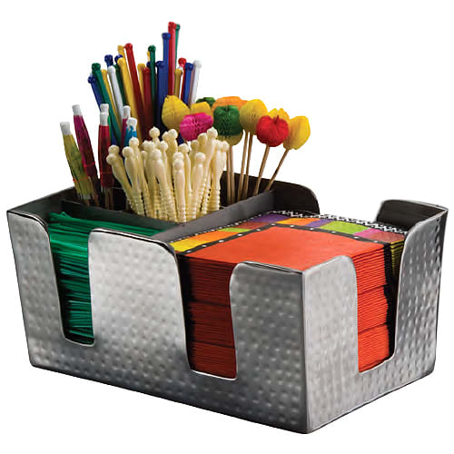 American Metalcraft HMBAR8 Hammered S/S Bar Caddy