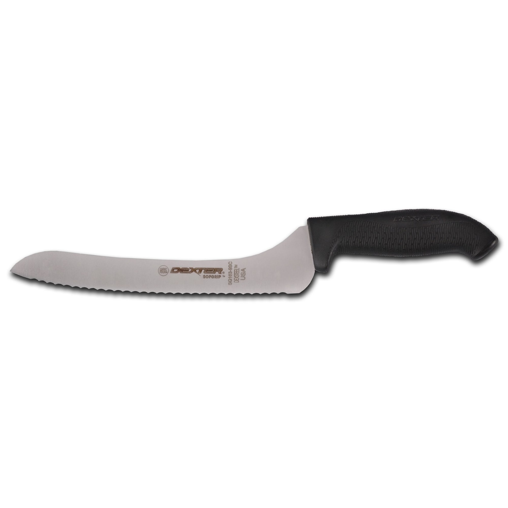 Dexter Russell SG163-9SCB-PCP SofGrip Black 9-In Offset Sandwich Knife