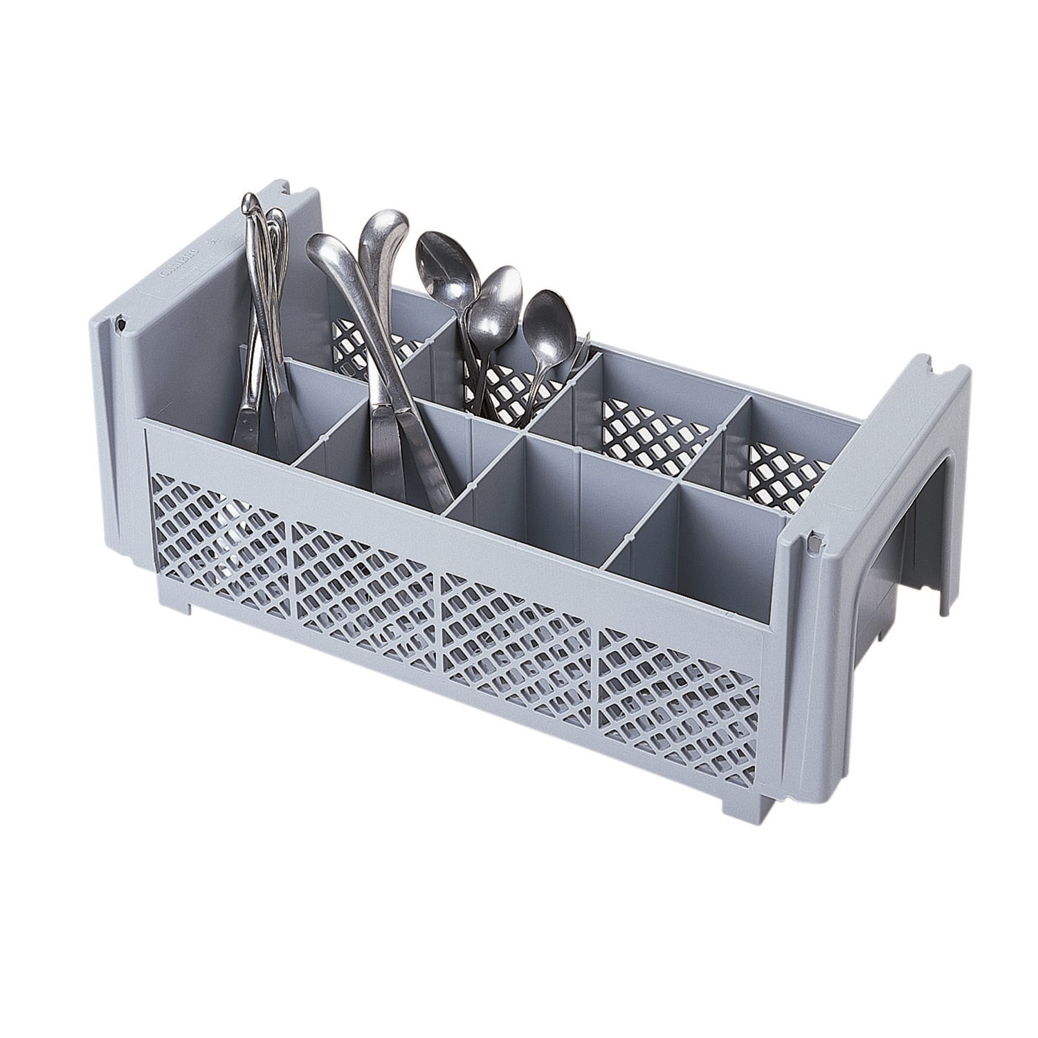 Cambro 8FBNH434151 Gray 8-Compartment Flatware Basket without Handles