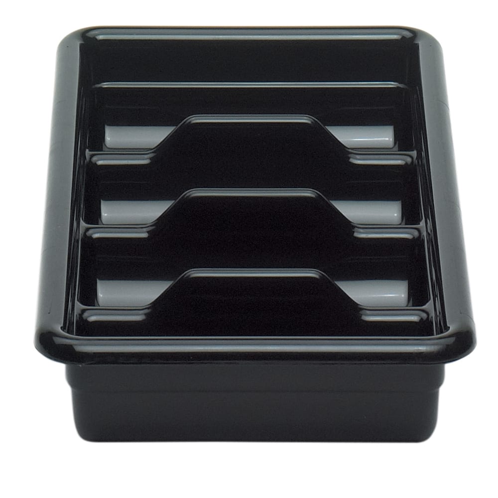 Cambro® 1120CBP110 Black Poly 4-Compartment Cutlery Cambox®