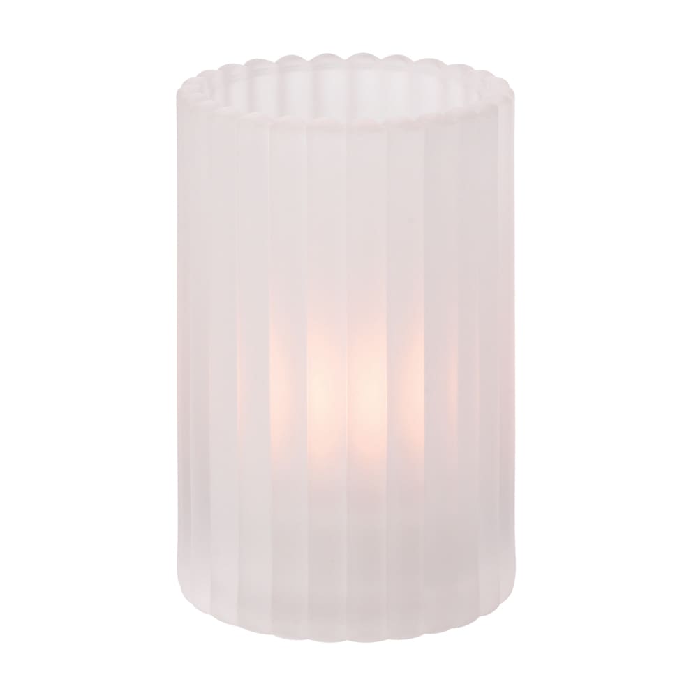 Hollowick® 1502SC Satin Crystal Glass Vertical Rod Cylinder Lamp