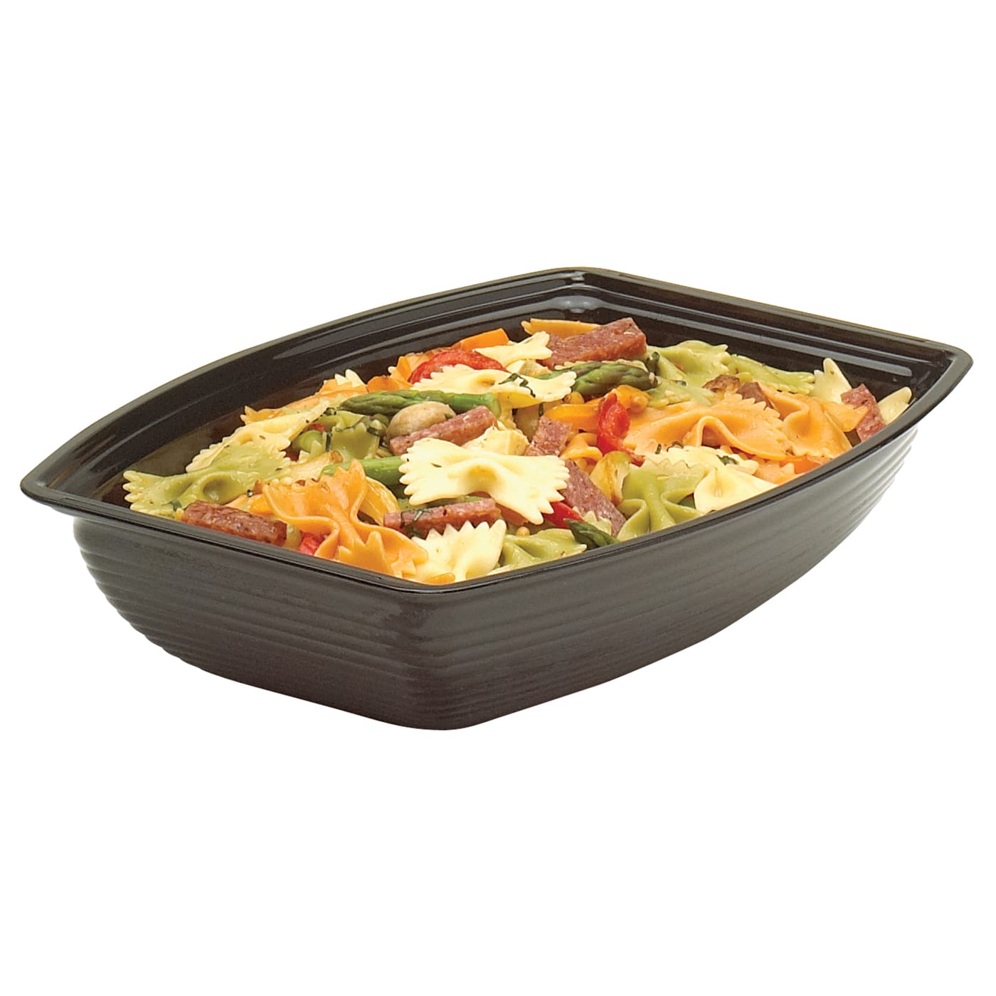 Cambro RSB1419CW110 Camwear® Rectangular Black 12 Qt. Ribbed Bowl