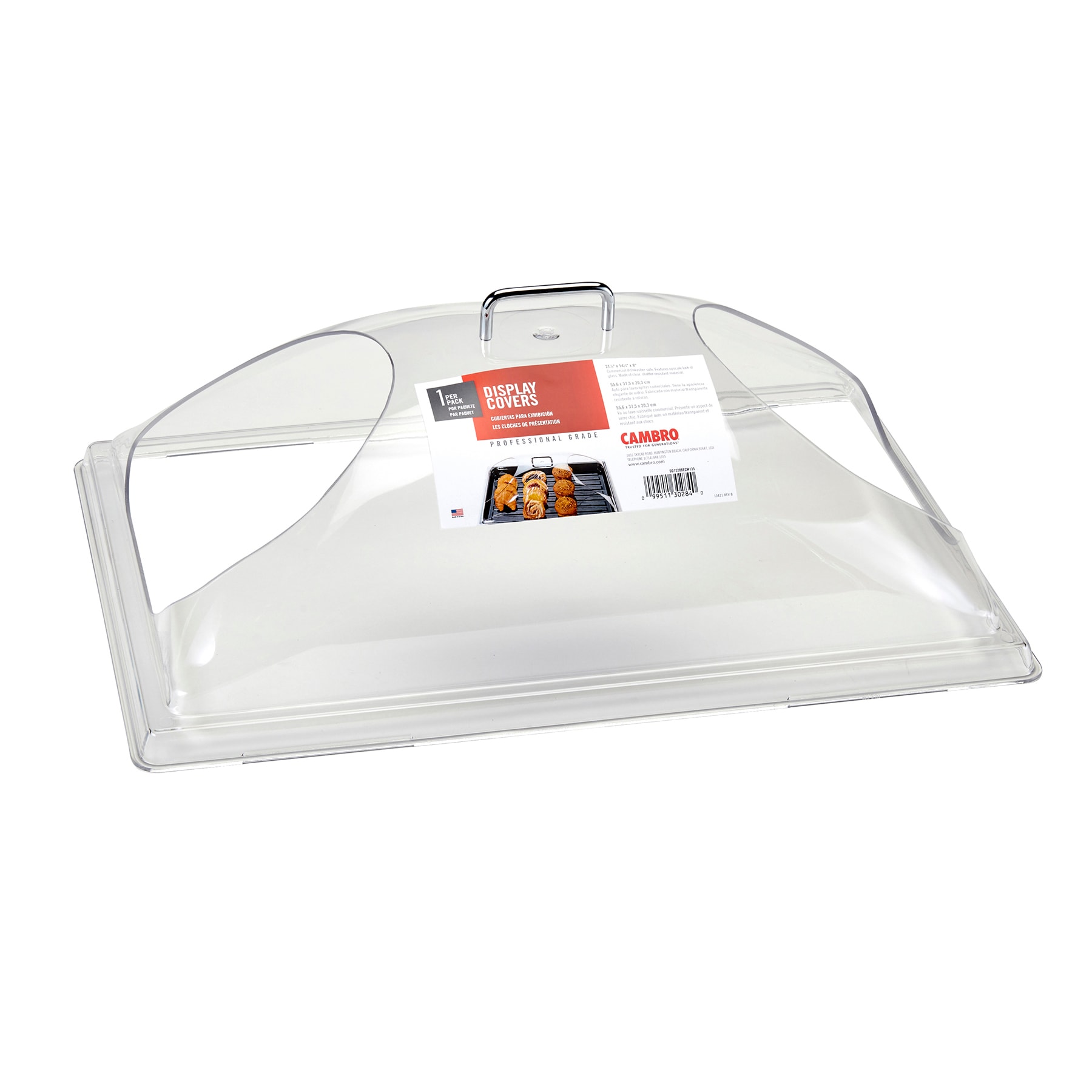 Cambro DD1220BECW135 Camwear® Clear Dome Cover with 2 End Cuts