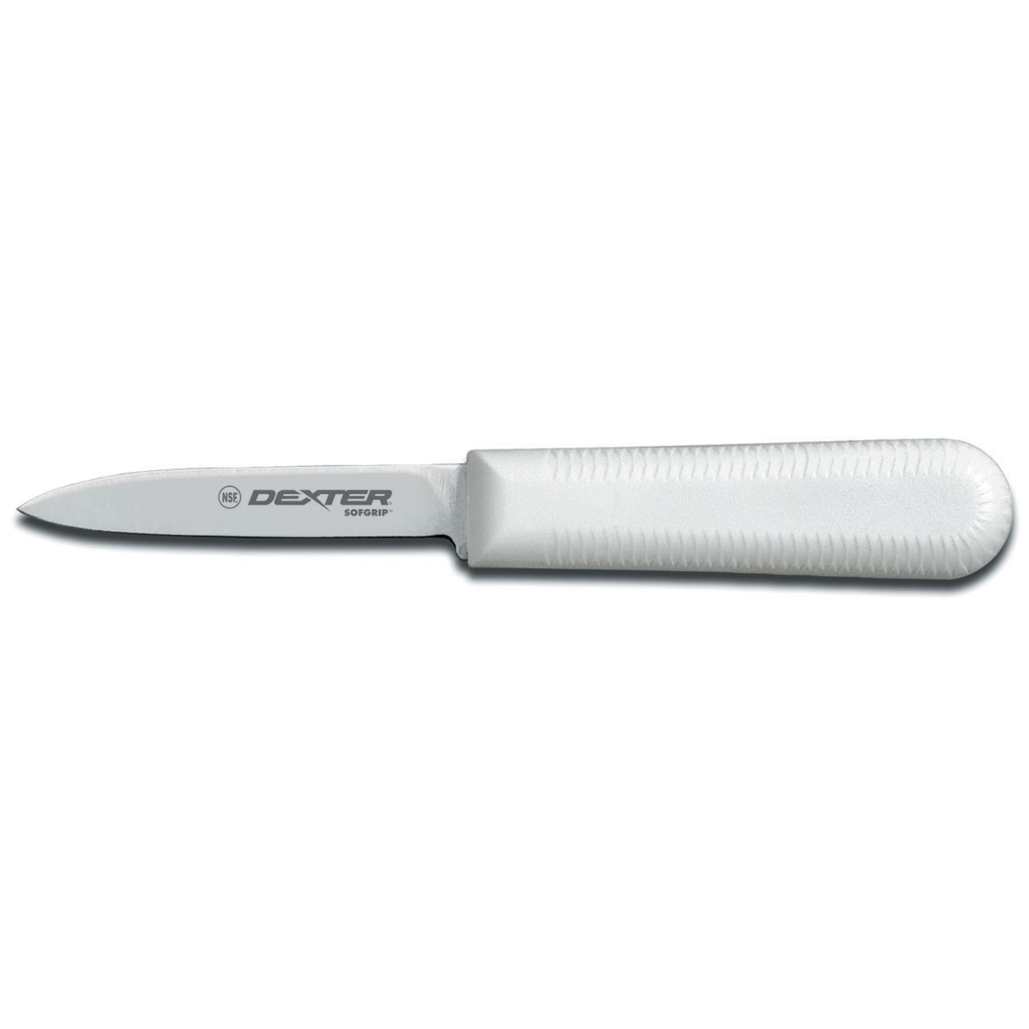 Dexter Russell SG104-PCP SofGrip White Handle 3-1/4 Inch Paring Knife
