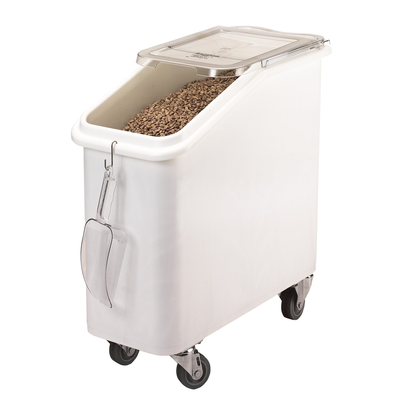 Cambro IBS20148 White Slant Top 21 Gal Ingredient Bin with Clear Cover
