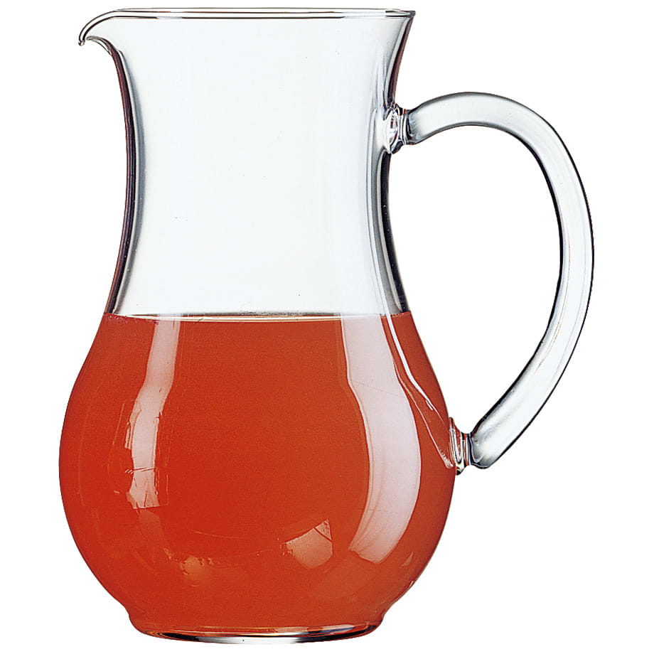 Arcoroc 55239 Curved 44 Oz. Pitcher with Pour Lip - 6 / CS