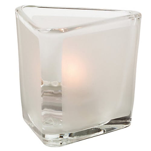 Hollowick® 6106F Triangle Tealight Lamp With Satin Crystal Panels
