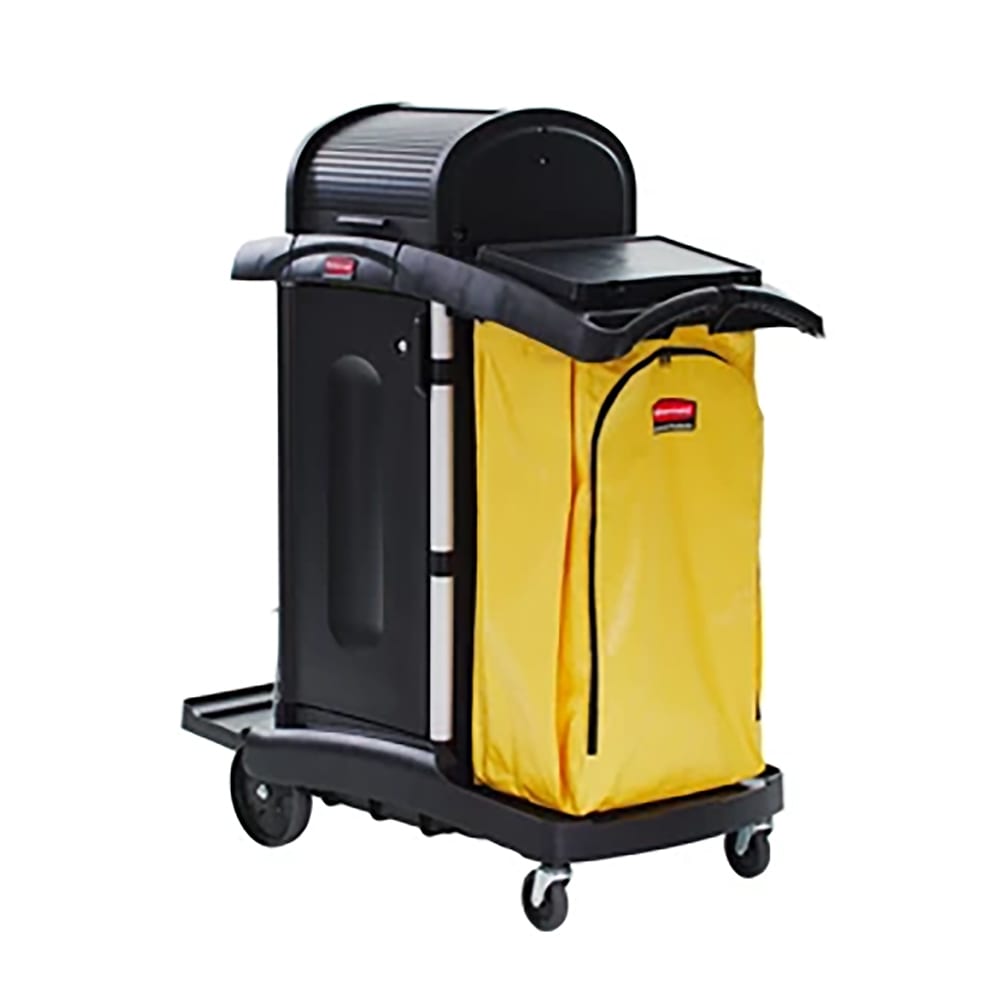 Rubbermaid® FG9T7500BLA Security Cleaning Cart w/ 2 Locking Doors