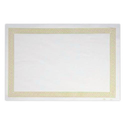 Lapaco 304-005 9.5 x 13.5 Greek Key With Gold Trim Placemat