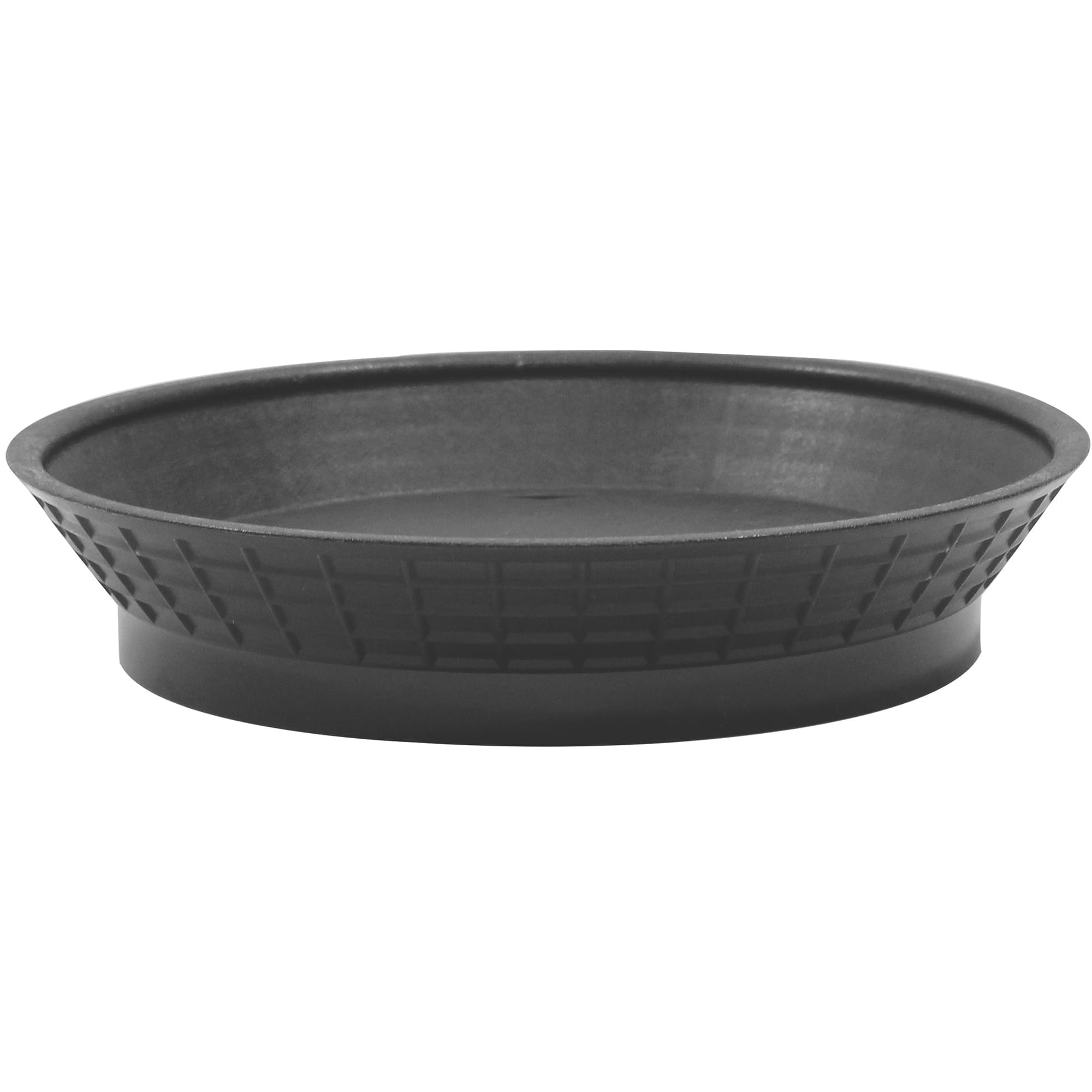 TableCraft 15759BK Black 9 Inch Diner Platter with Base - 12 / CS