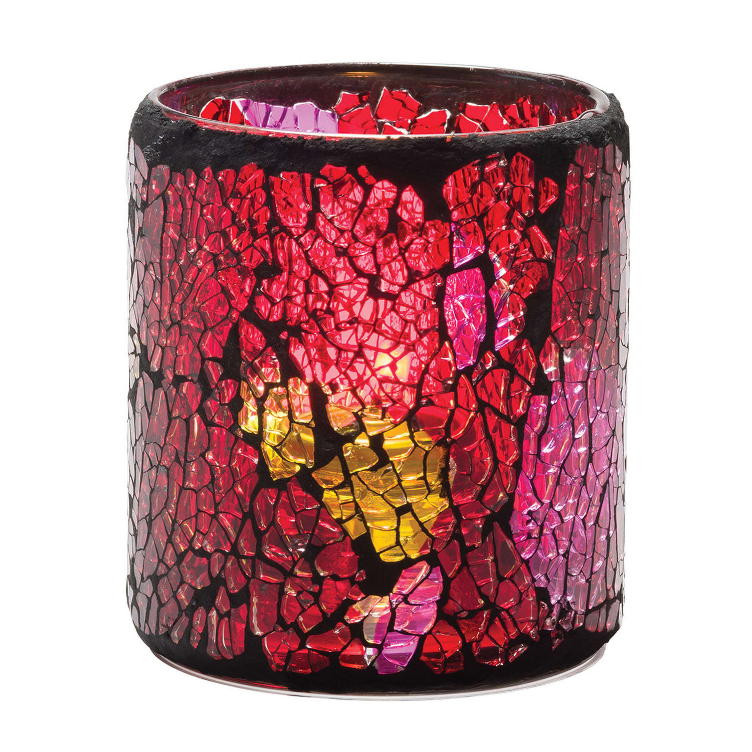 Hollowick® 6301RG Red And Gold Crackle™ Glass Votive Lamp