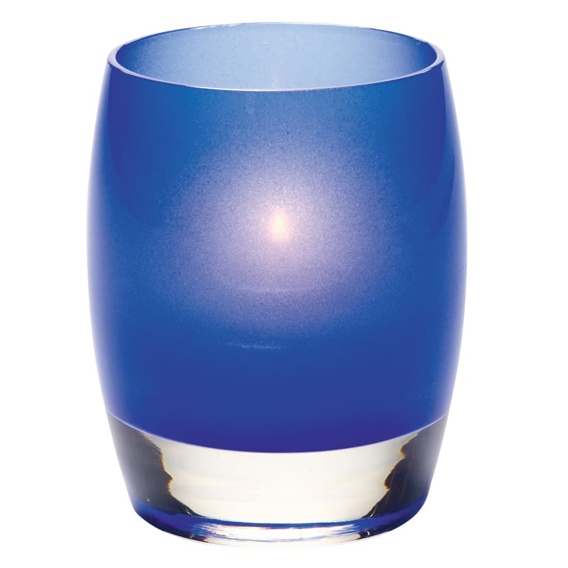 Hollowick® 6404SDB Satin Dark Blue Contour Glass Votive Lamp