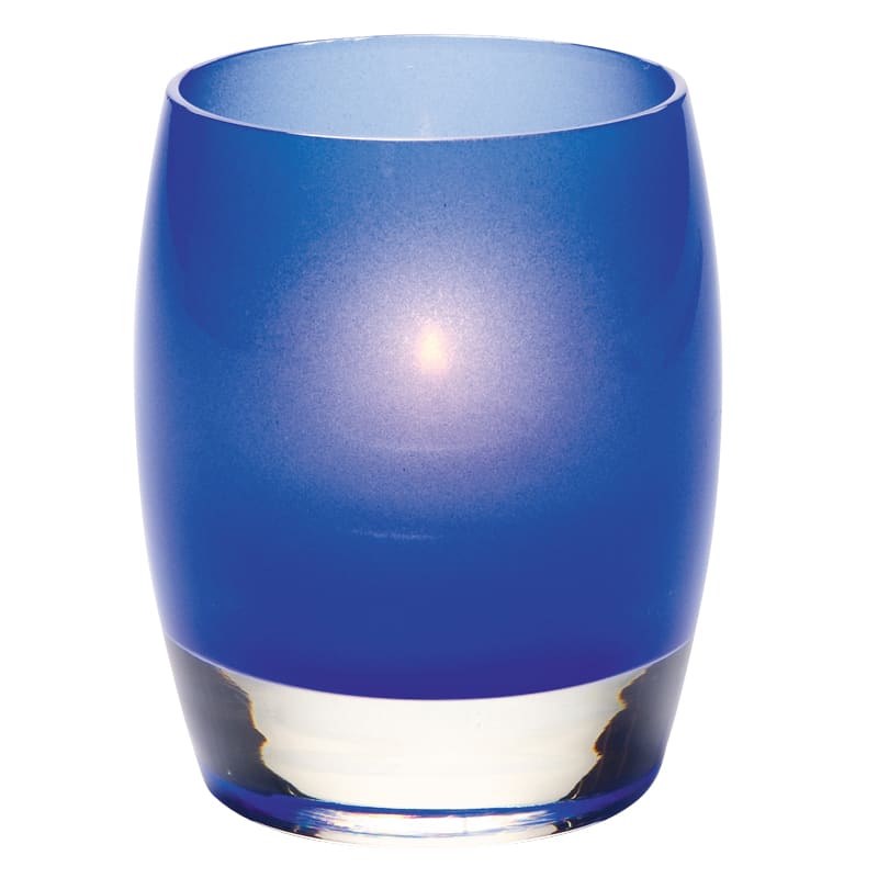Hollowick® 6404SDB Satin Dark Blue Contour Glass Votive Lamp