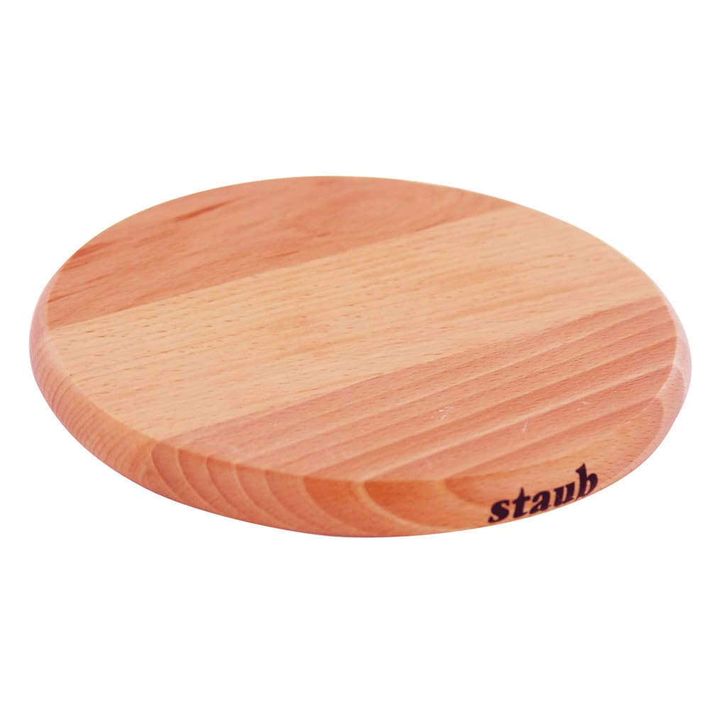 Staub USA 41190732 Wooden 6 Inch Round Medium Magnetic Trivet