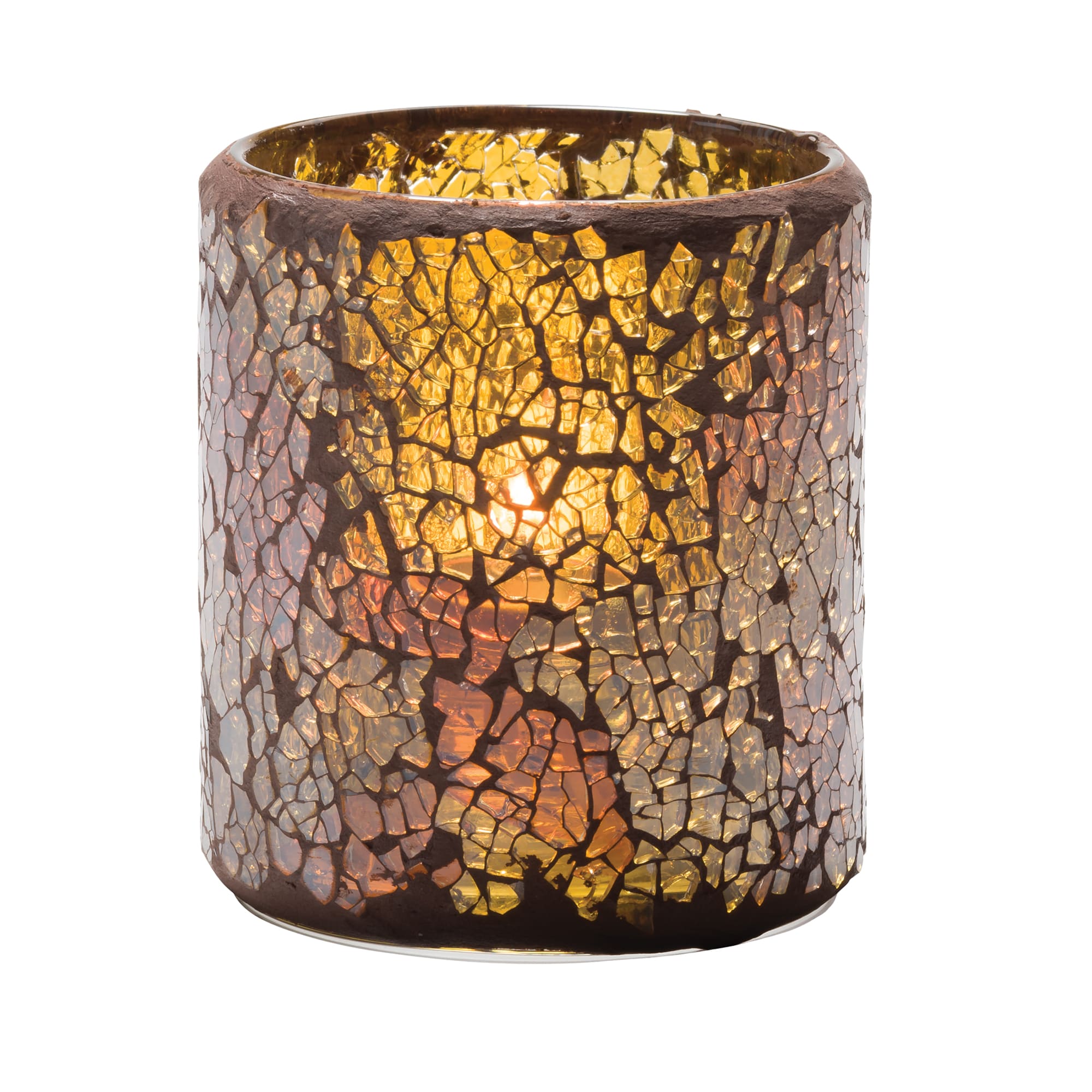 Hollowick® 6301G Crackle™ Gold Glass Votive Lamp