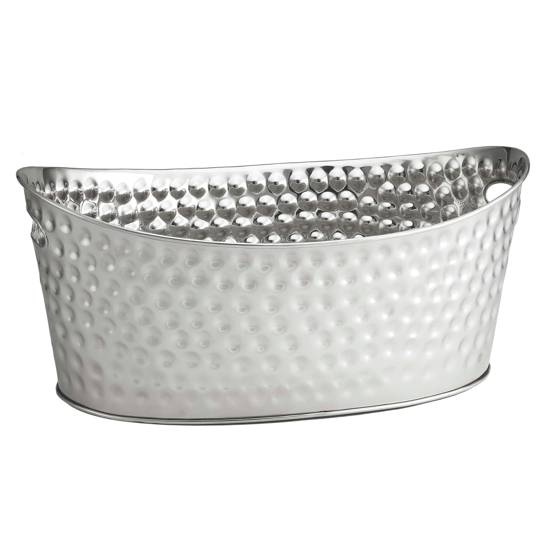 TableCraft BT2013 Bali Hammered S/S Oval Ice Tub / Beverage Display