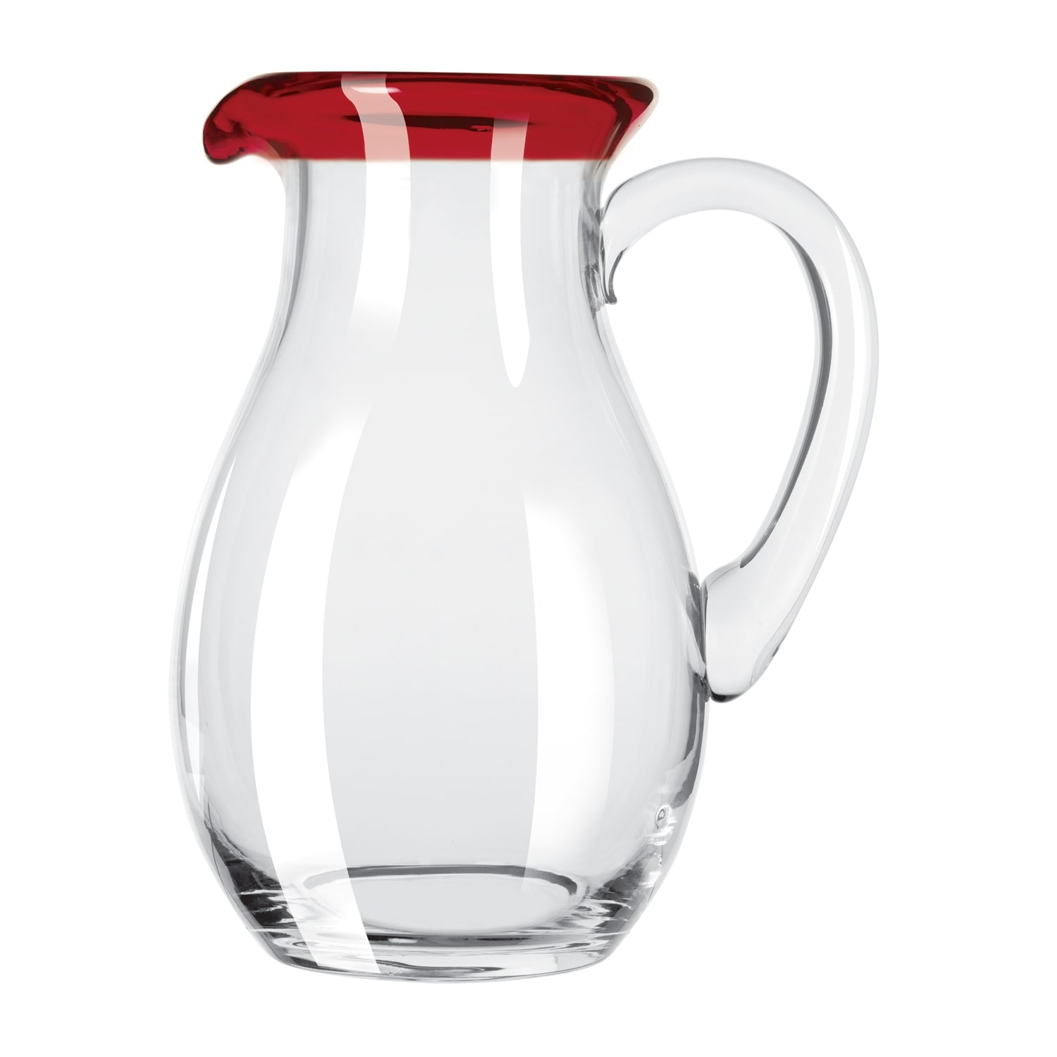 Libbey® 92317R Aruba 56 Ounce Glass Pitcher with Red Rim - 6 / CS