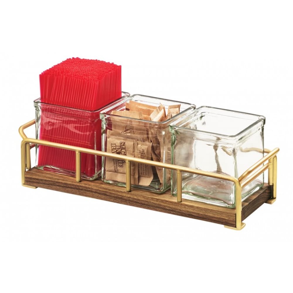 Cal-Mil 3714-46 Mid-Century Brass 13-1/2 x 4-1/2 Jar Organizer
