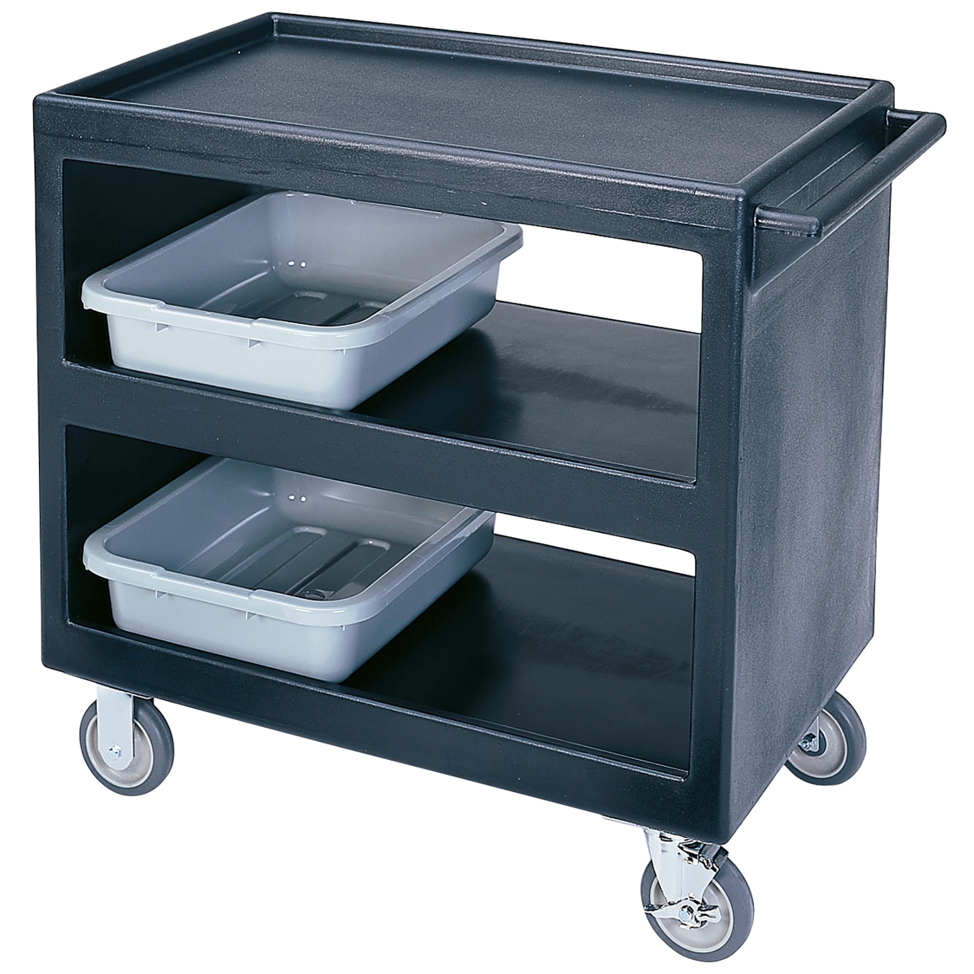 Cambro® BC235110 Black Open Side 3-Shelf Service Cart