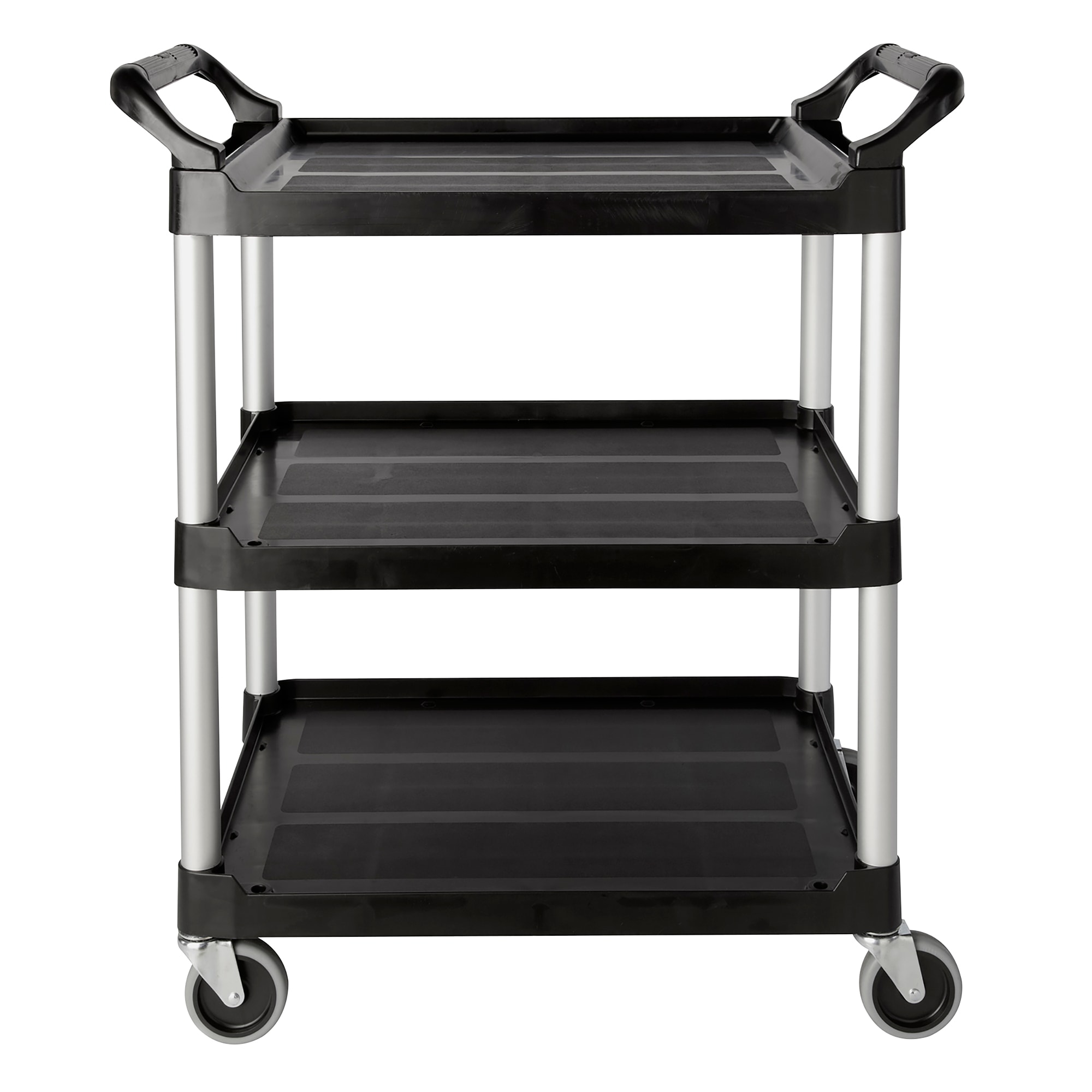 Rubbermaid® FG342488BLA 3-Shelf Utility Cart with Swivel Casters