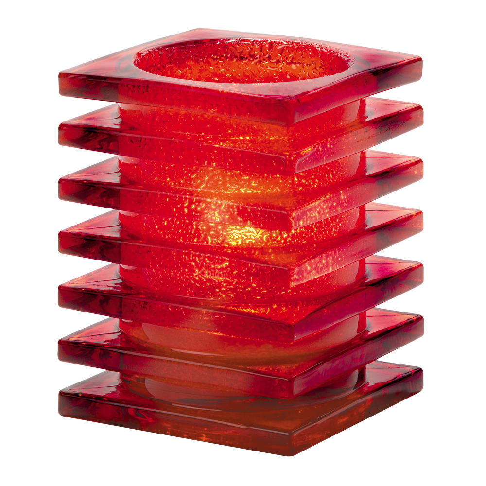 Hollowick® 1501R Ruby Stacked Square Block Glass Lamp