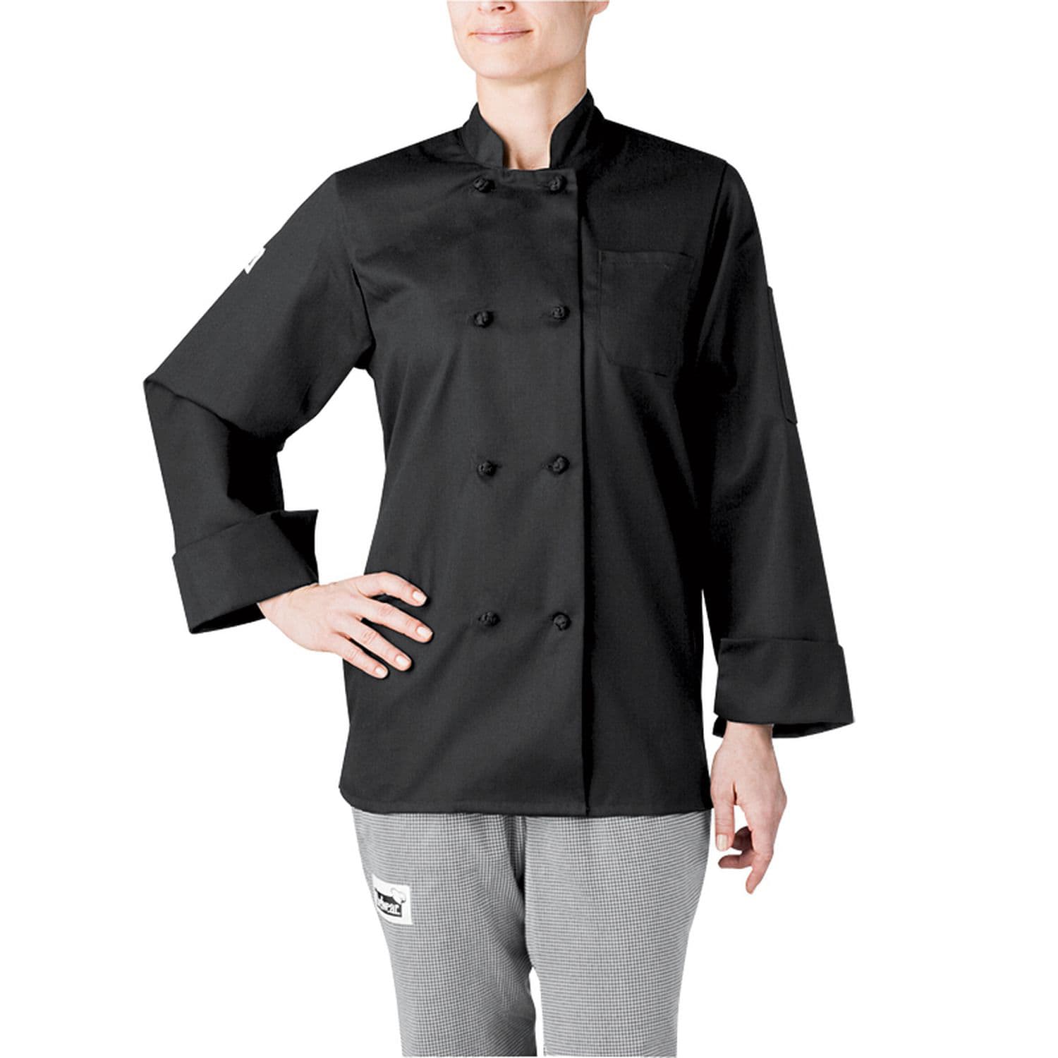 Chefwear 4430-30 MED Women's Black Long Sleeve Chef Jacket