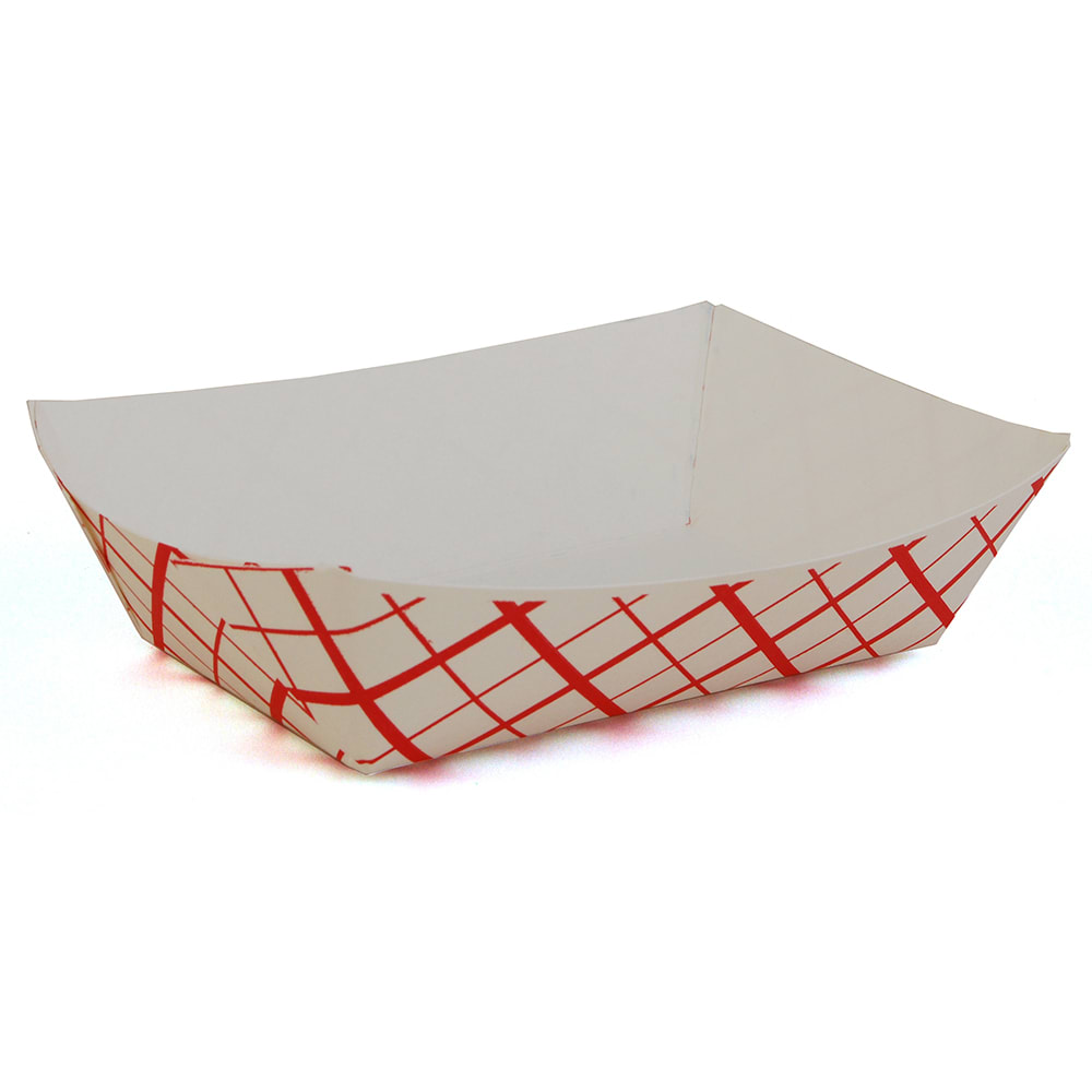 Huhtamaki 35122042 Red Weave 2 Lb Paperboard Food Tray - 1000 / CS