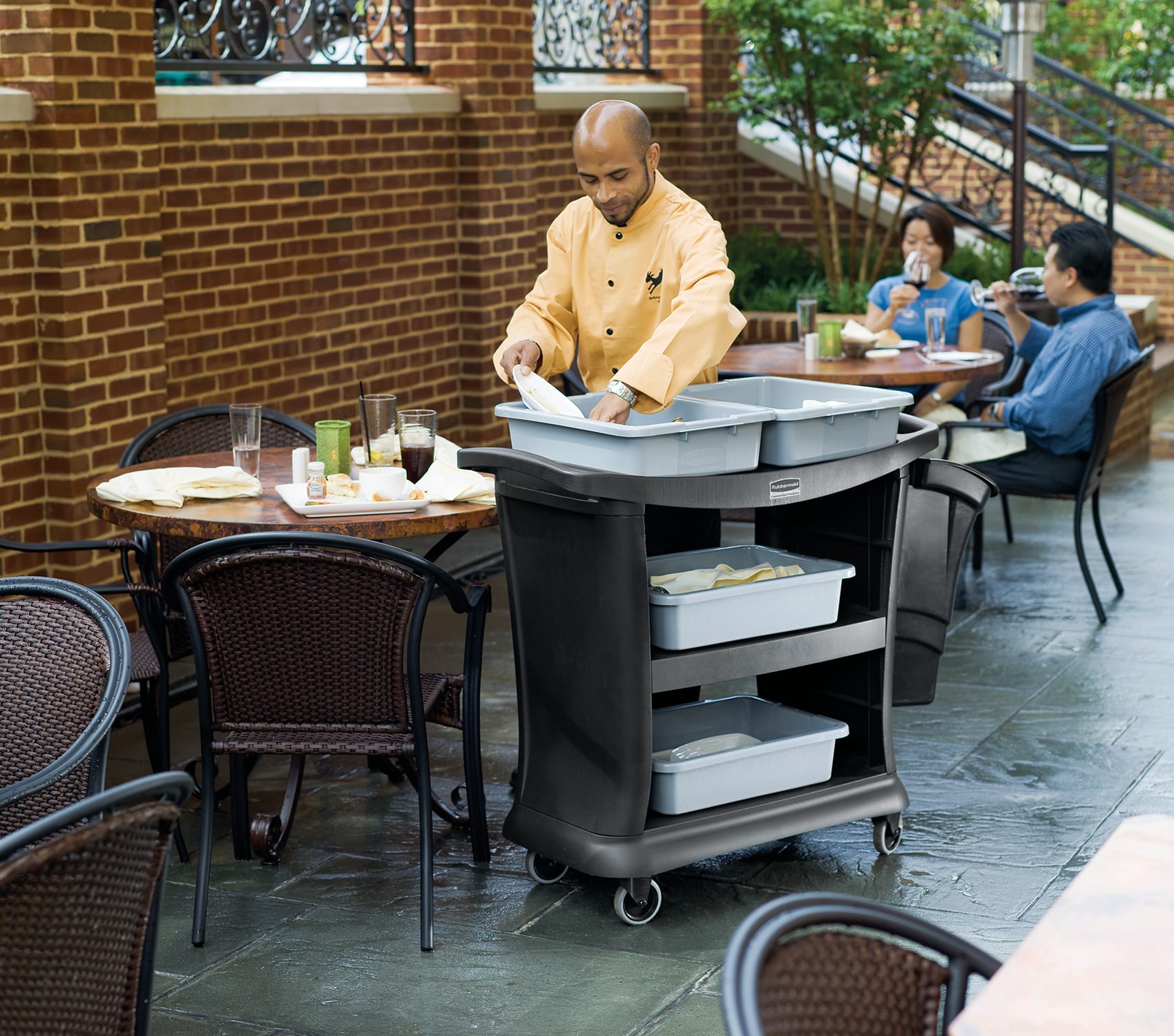 Rubbermaid® FG9T6800BLA Executive Black Service Cart