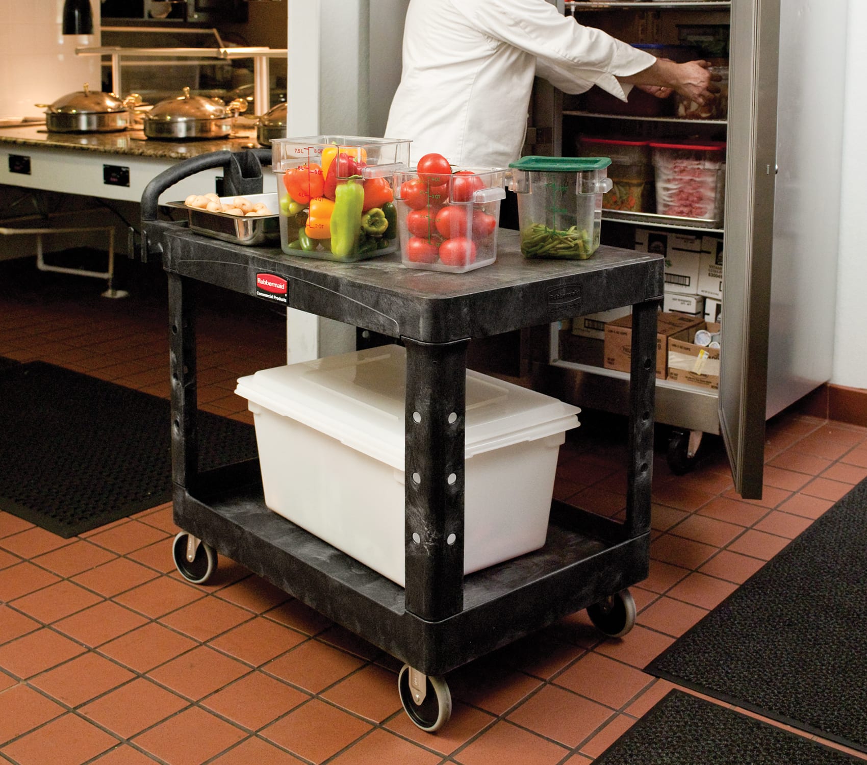 Rubbermaid® FG452500BLA Flat Shelf 44 x 26 x 33 Utility Cart