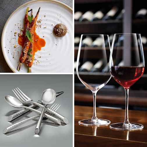 Chef & Sommelier Glassware, Flatware, and China