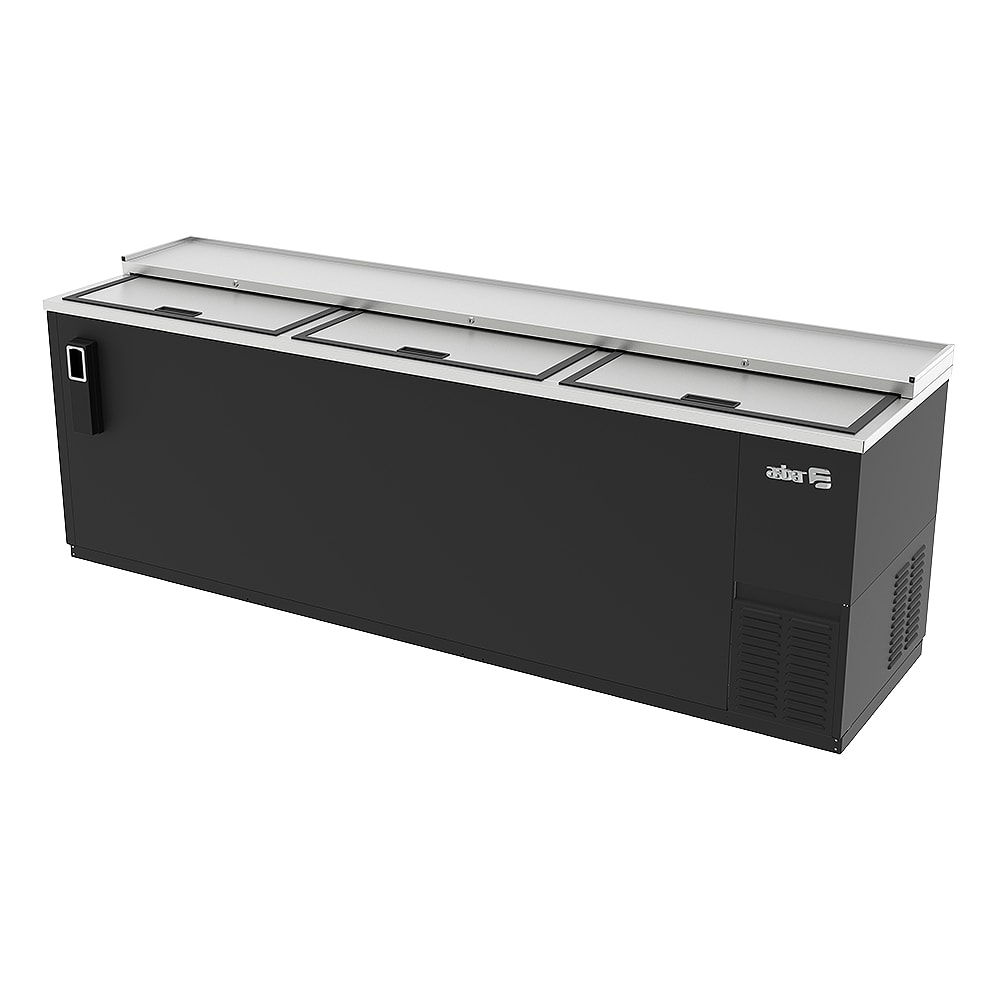 Darling Food Service Black 94" 3Lid Slide Top Bottle Cooler Wasserstrom