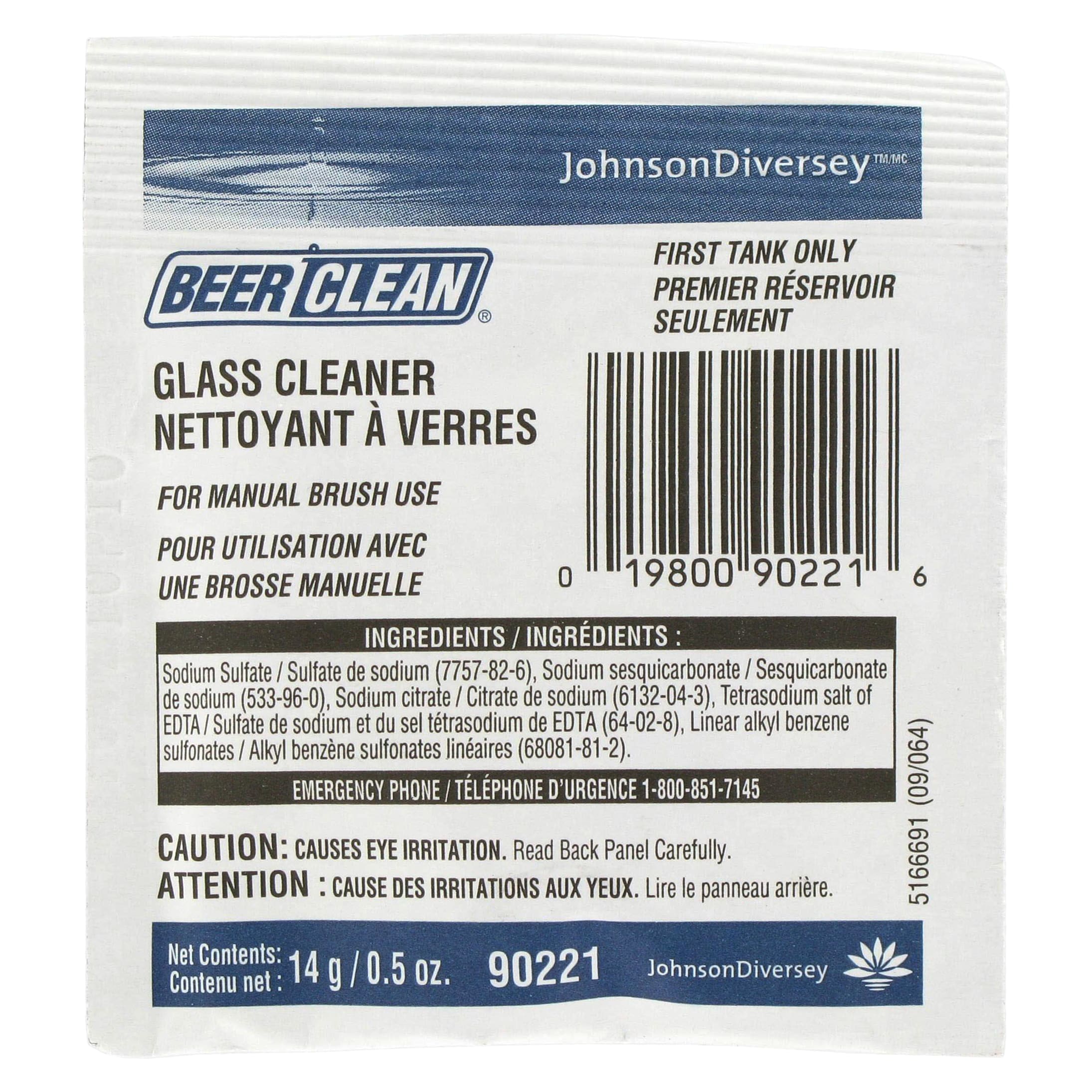 Diversey 90221 Beer Clean Bar Glass Cleaner 100 / CS Wasserstrom