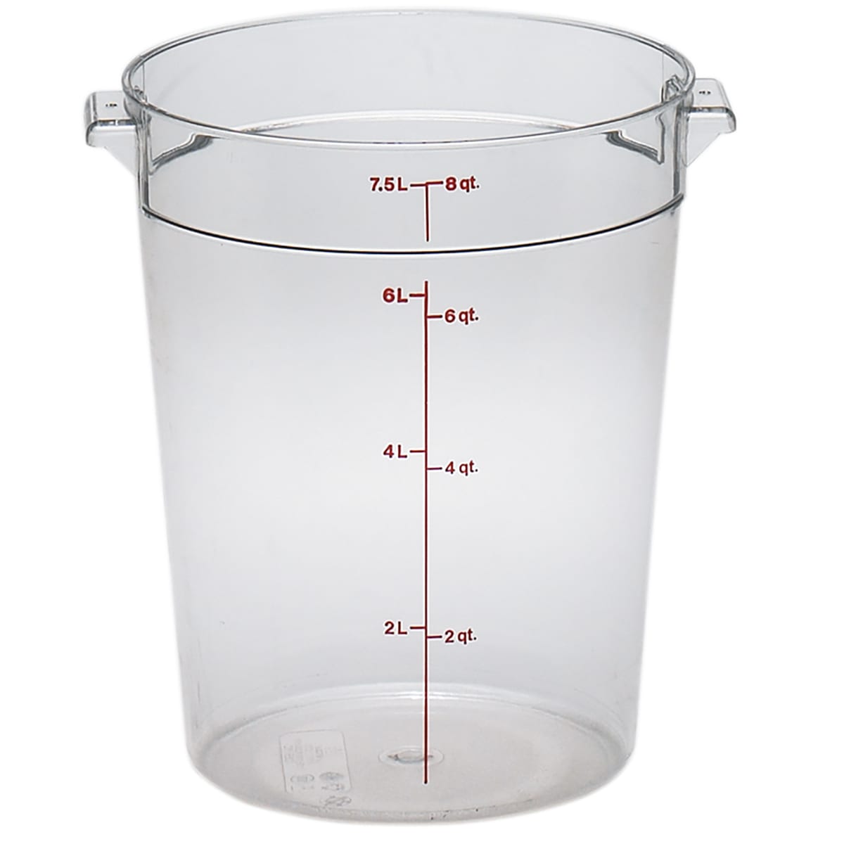 Cambro Round Storage Container, Clear, 1 qt