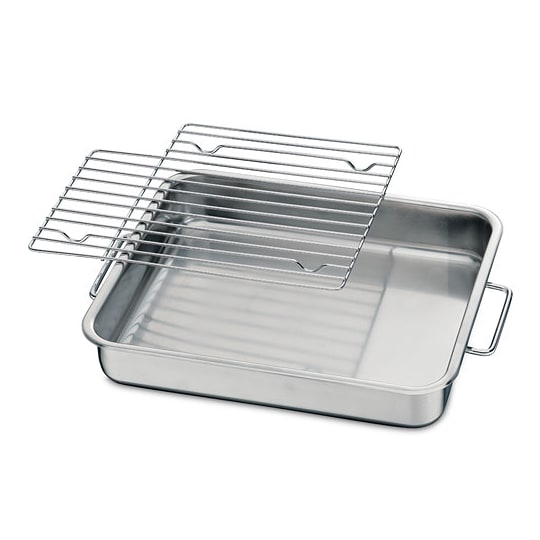 Tramontina S/S 15" Baking / Roasting Pan with Grill Wasserstrom