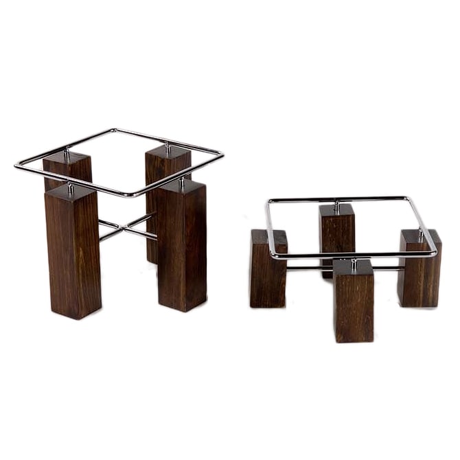 Buffet Euro WS3000 Square Wood And Steel Riser Set | Wasserstrom