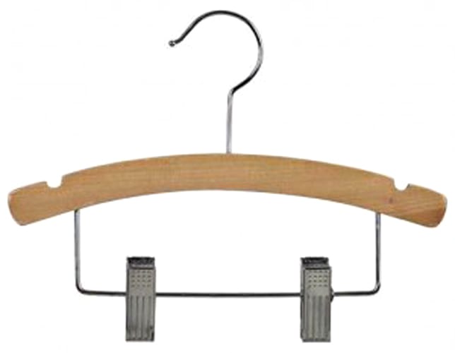 Hangers Direct DD700702 10 Wood Hanger with Clips Notches 100 BX Wasserstrom