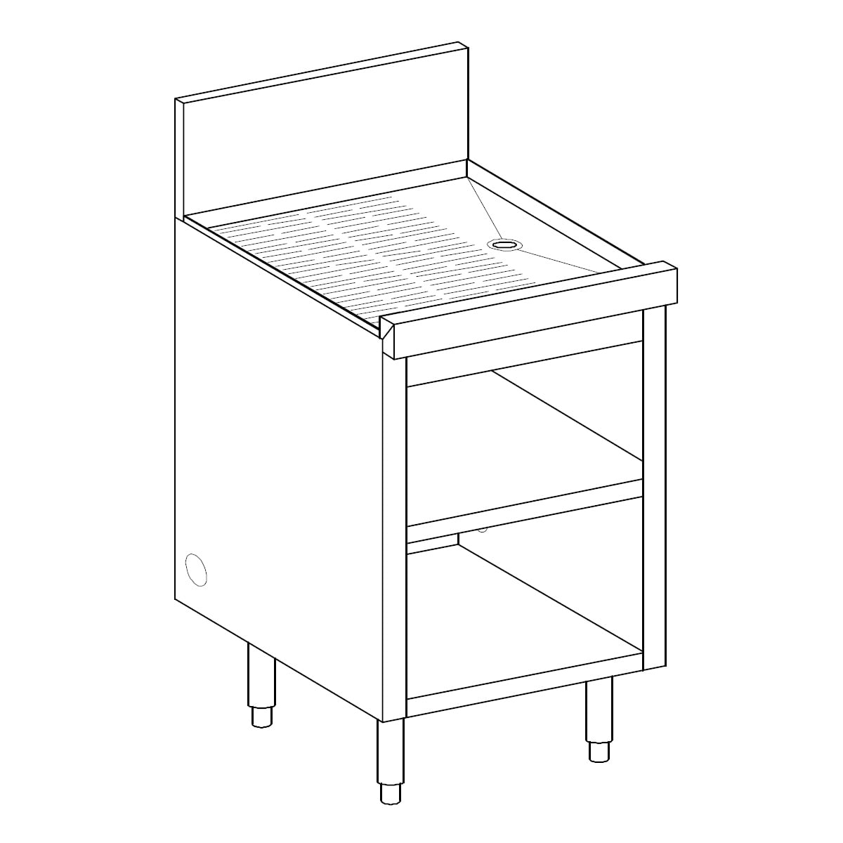 Perlick® SC48 48" Storage with Drainboard and Shelves Wasserstrom