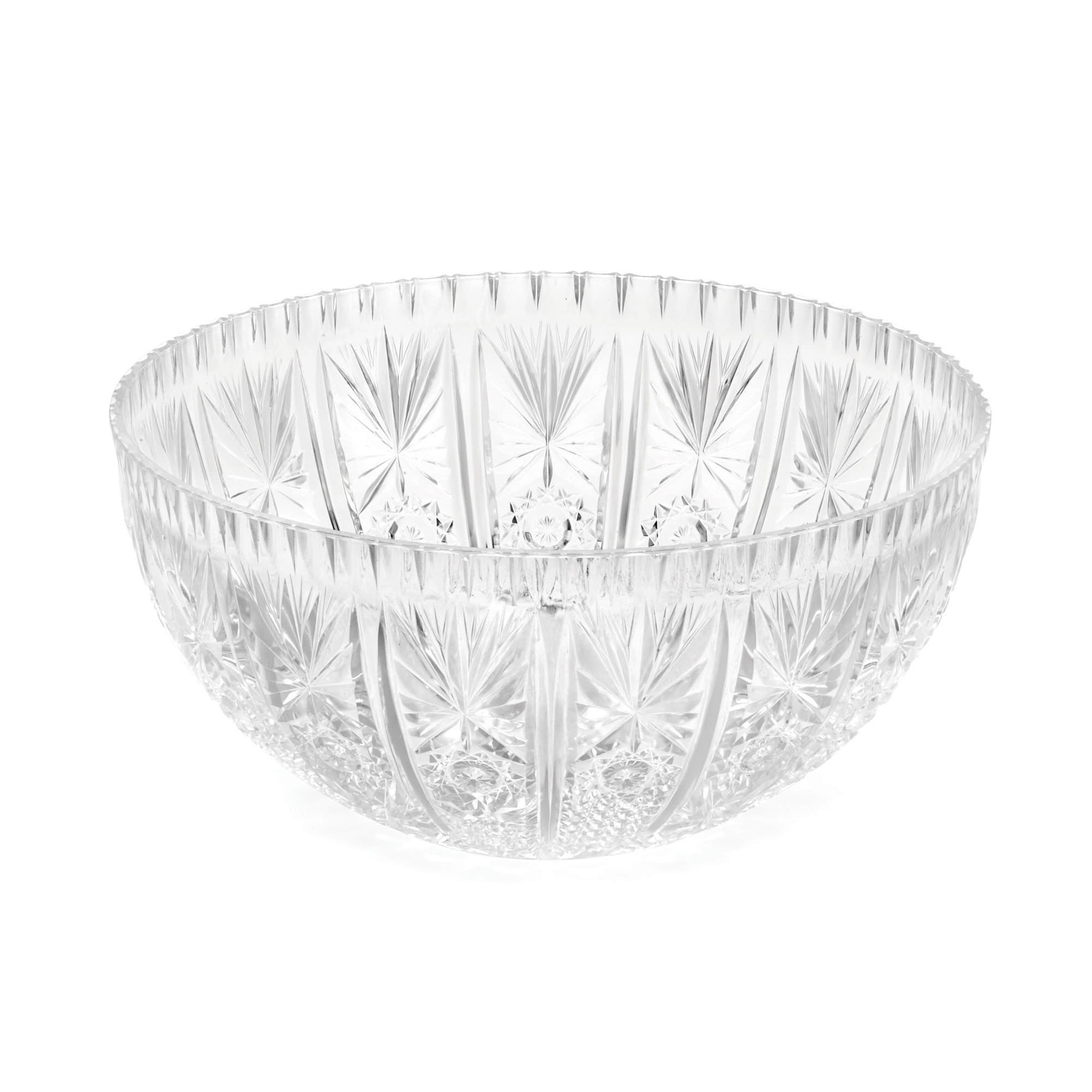 TableCraft 998C Crystalware 12 Qt. Crystal Design Punch Bowl Wasserstrom