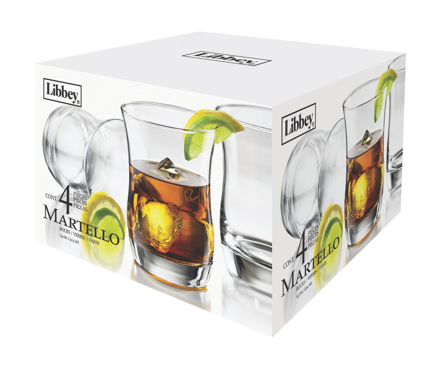 Libbey 16 piece MARTELLO Beverage Glassware Set