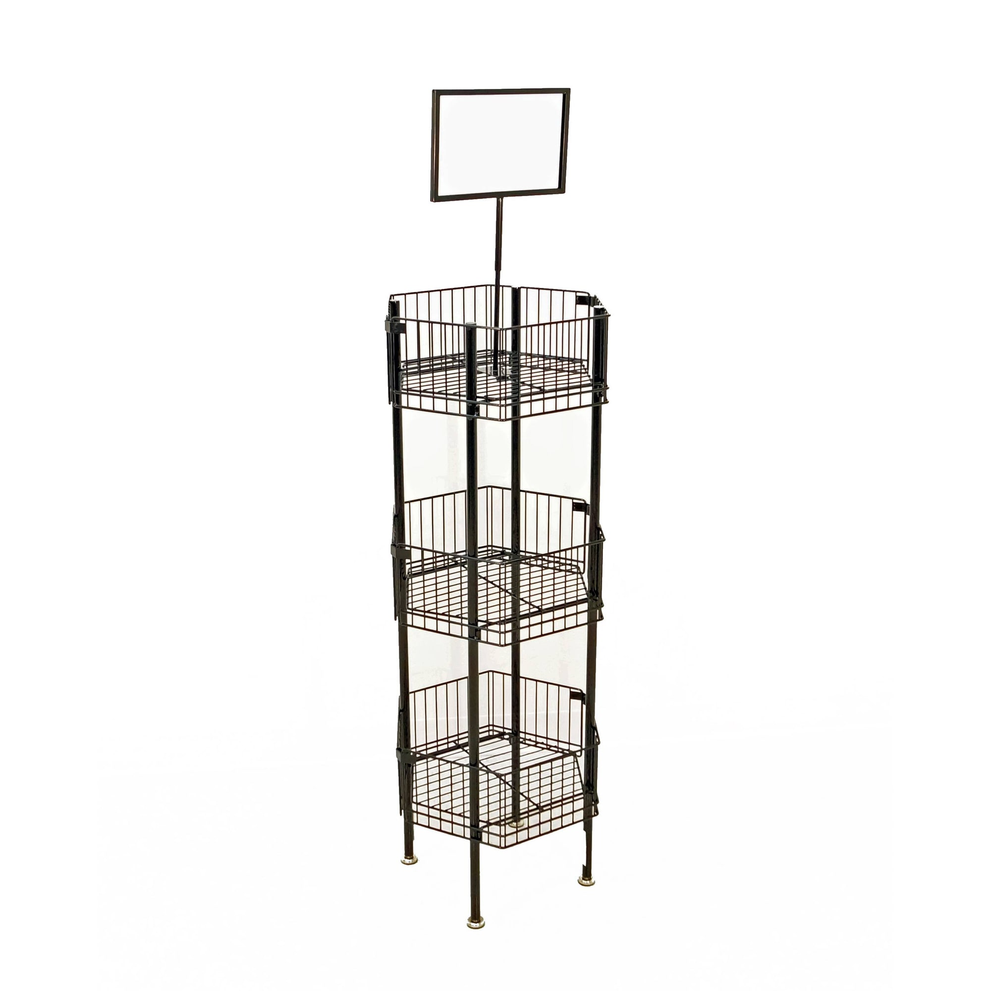 Mobile Merchandisers® DB4515-HEX-W 3-Tier White Wire Display Rack ...