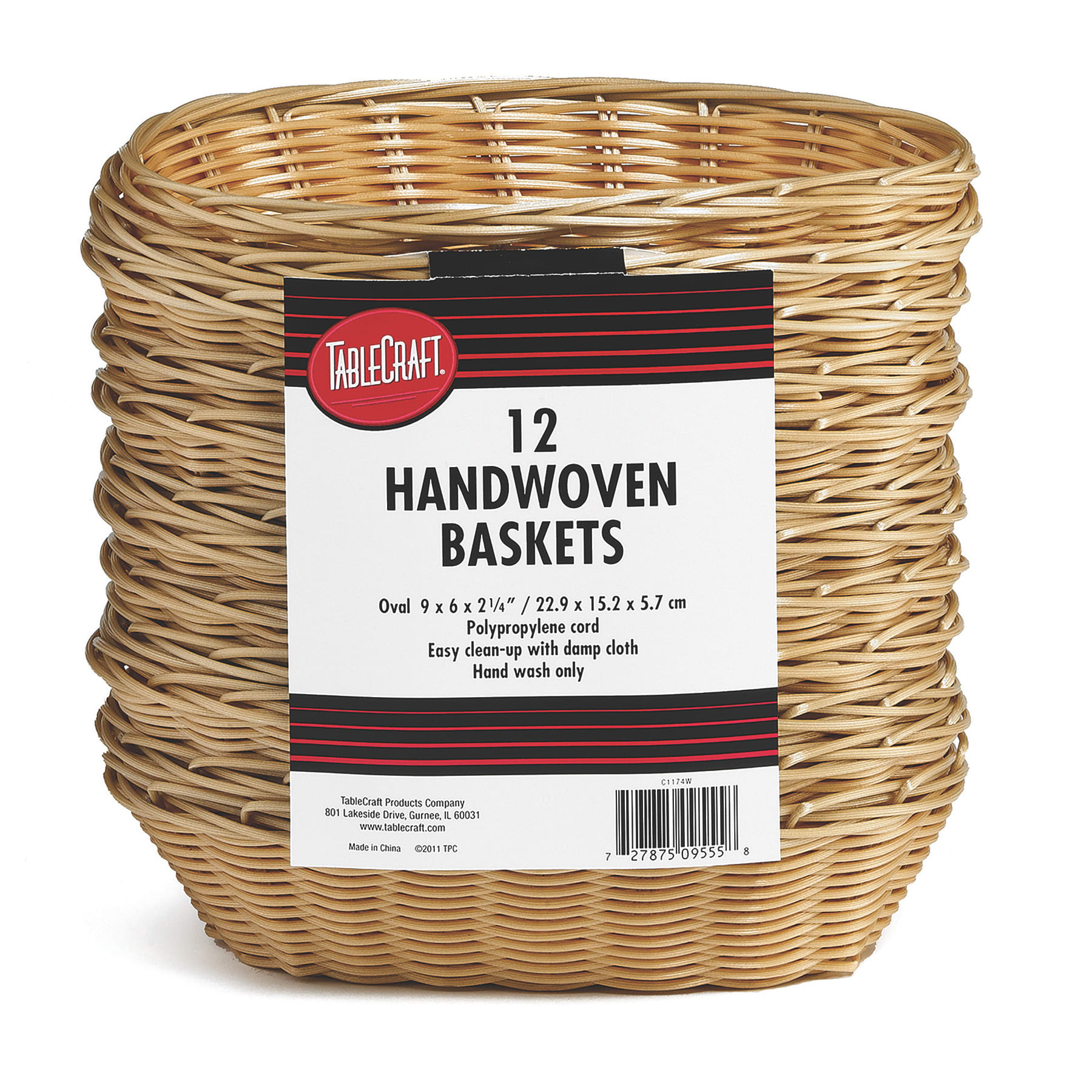 TableCraft C1174W Natural Oval Hand Woven Baskets 12 / PK Wasserstrom