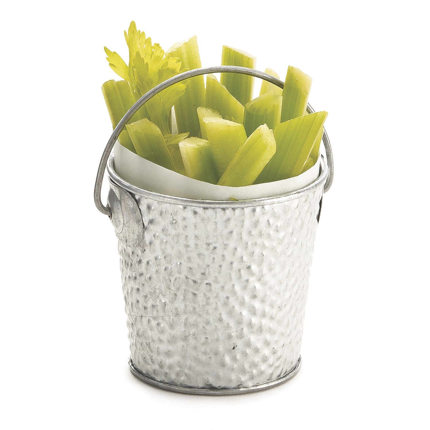 TableCraft 1.25 Gallon Stainless Steel Pail With Handle - Lattice Design, 9.25" Dia X 7"