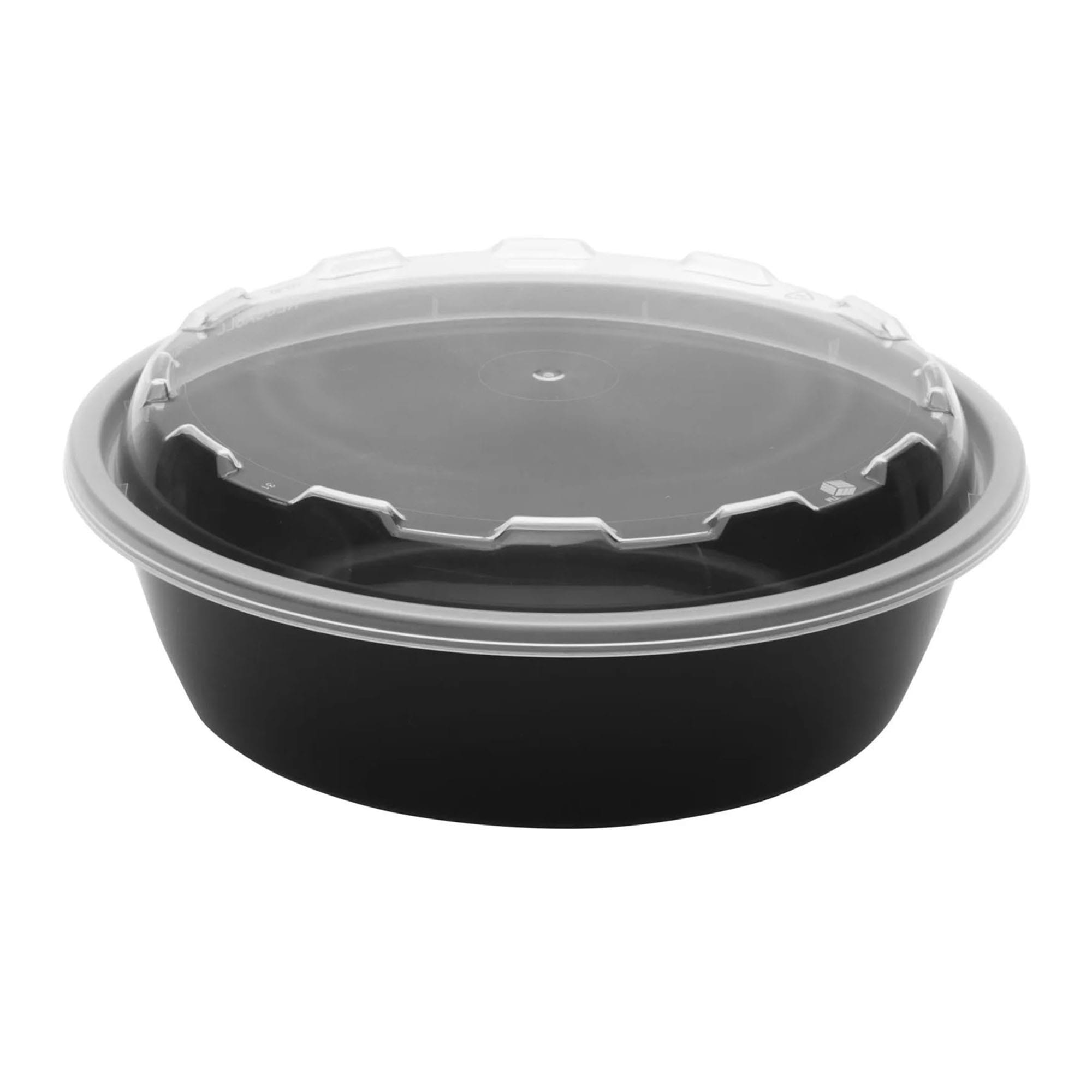 Cube Plastics CR-1156B Black 56 oz Container with Clear Lid - 100 / CS