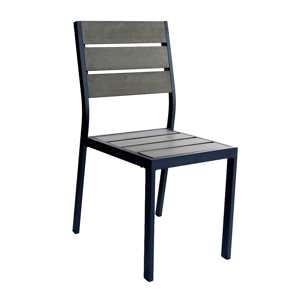 Just Chair PW80118 Grey Outdoor Stacking/Side Chair Wasserstrom