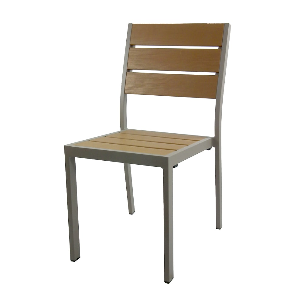 Just Chair PW80318 Tan Outdoor Stacking/Side Chair Wasserstrom